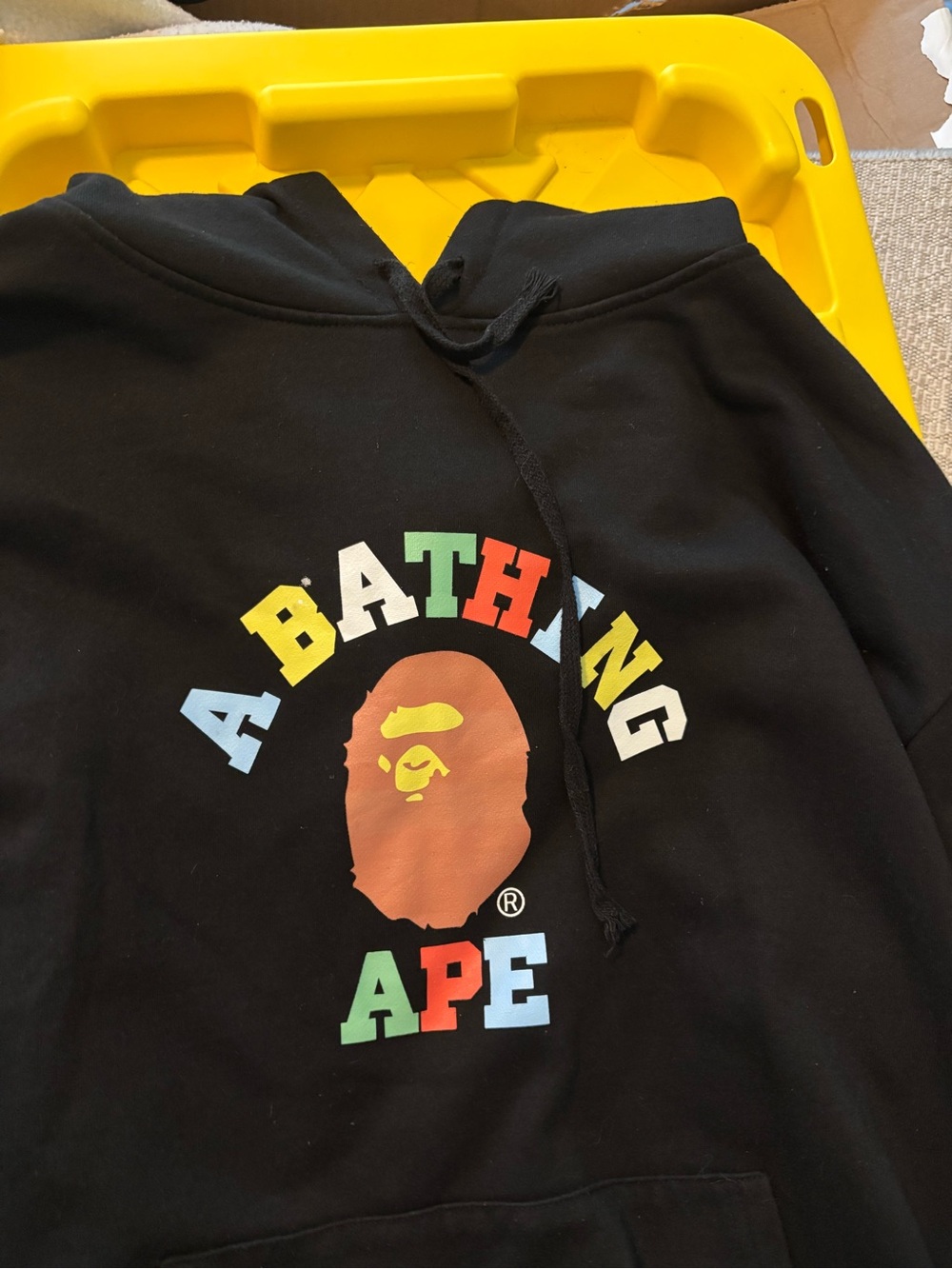 A Bathing Ape Black Multicolor Logo Hoodie